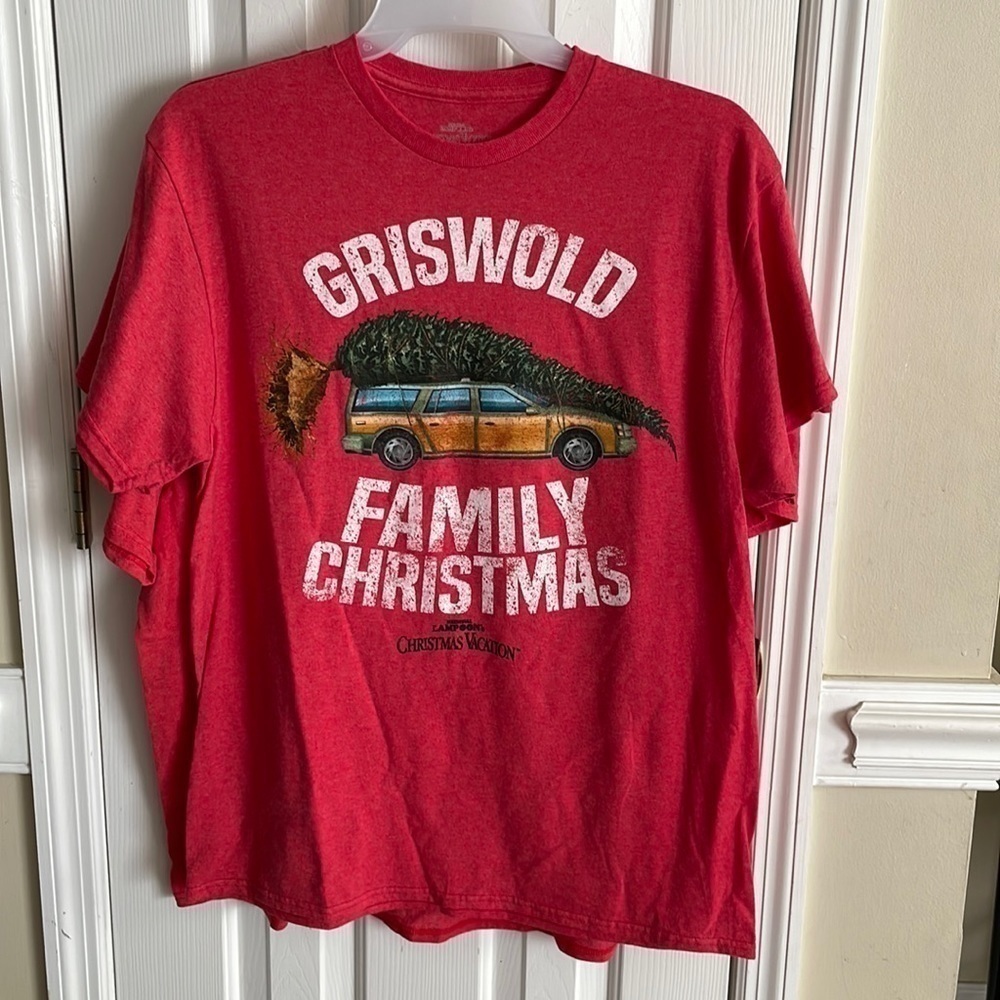 NATIONAL Lampoon's Christmas Griswold Family Vacation shirts red Christmas tree